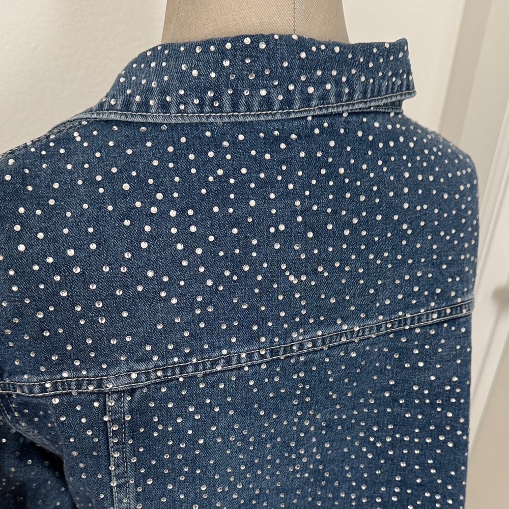 Embellished Rhinestone Fringe Jean Jacket - Picture 10 of 11